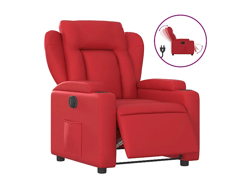 Fauteuil inclinable électrique-Chaise de relax-Fauteuil salon Rouge Similicuir SHL4330