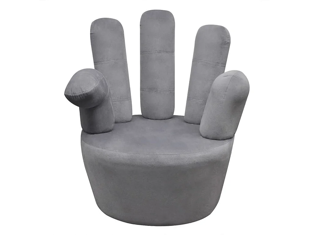 Cadeira em forma de mão veludo cinzento SHL467669