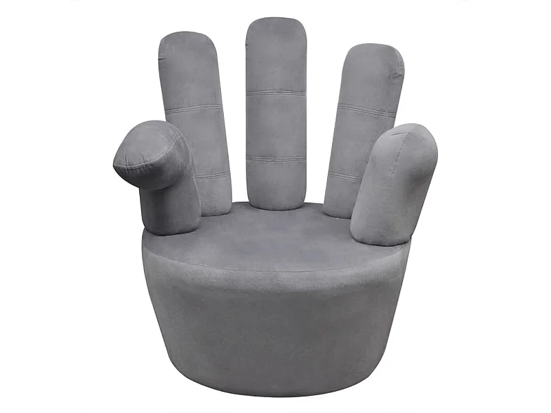 Cadeira em forma de mão veludo cinzento SHL467669