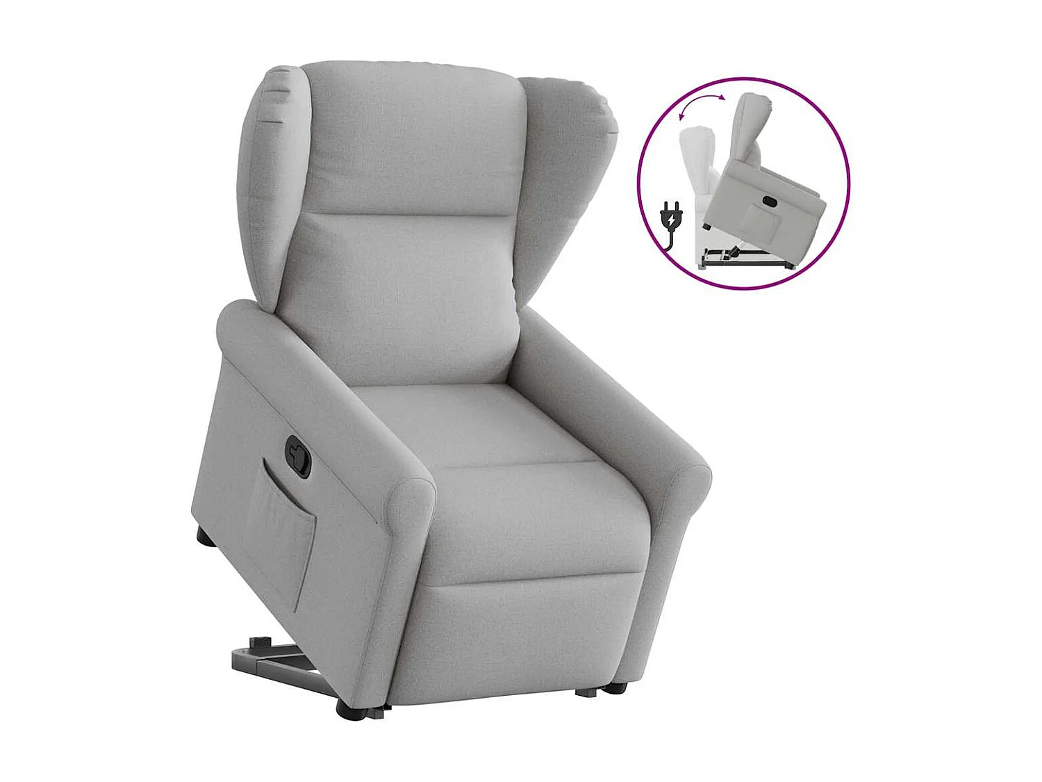 Fauteuil inclinable-Chaise de relax-Fauteuil TV gris nuage tissu SHL3923