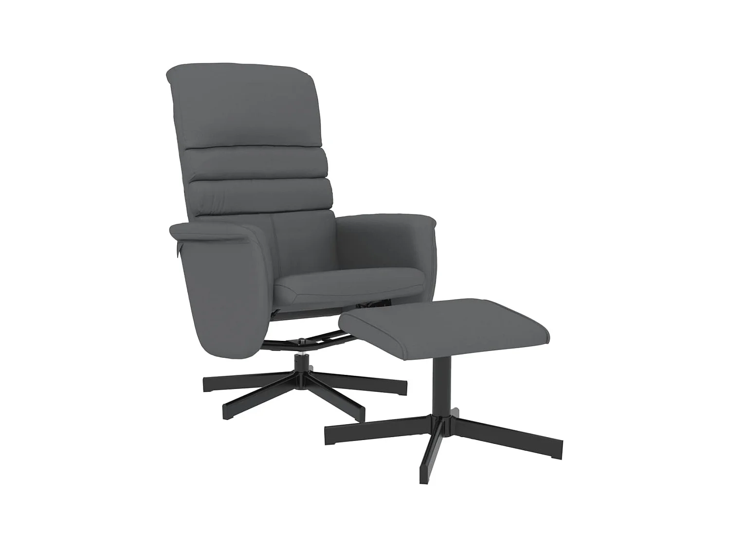 Sillón de relax | Sillón reclinable con reposapiés cuero sintético gris SHL6811