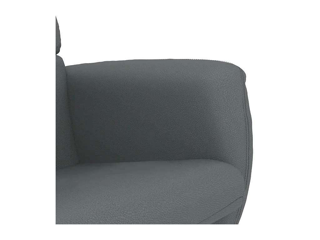 Sillón de relax | Sillón reclinable con reposapiés cuero sintético gris SHL6811