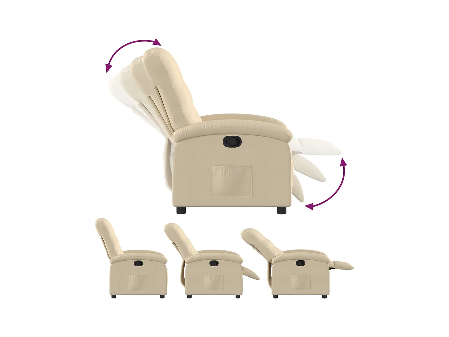 Sillón de relax | Sillón reclinable de tela crema SHL7550