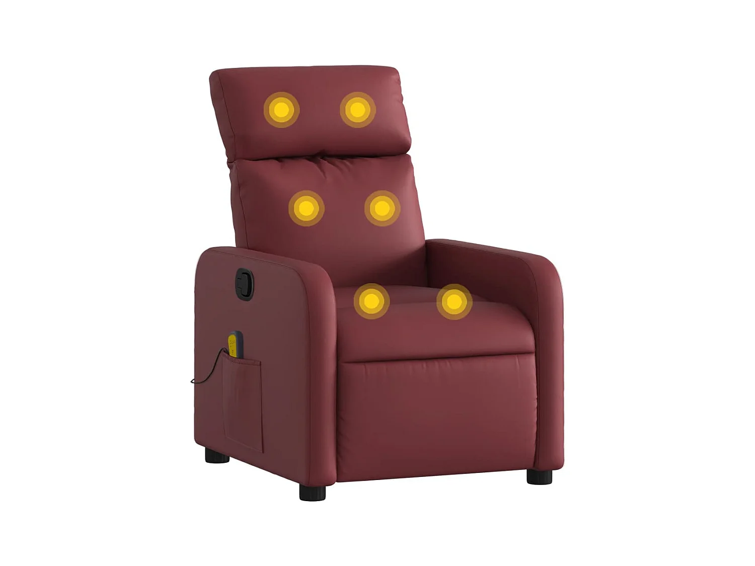 Fauteuil inclinable-Chaise de relax-Fauteuil de Massage Rouge bordeaux Similicuir SHL3028