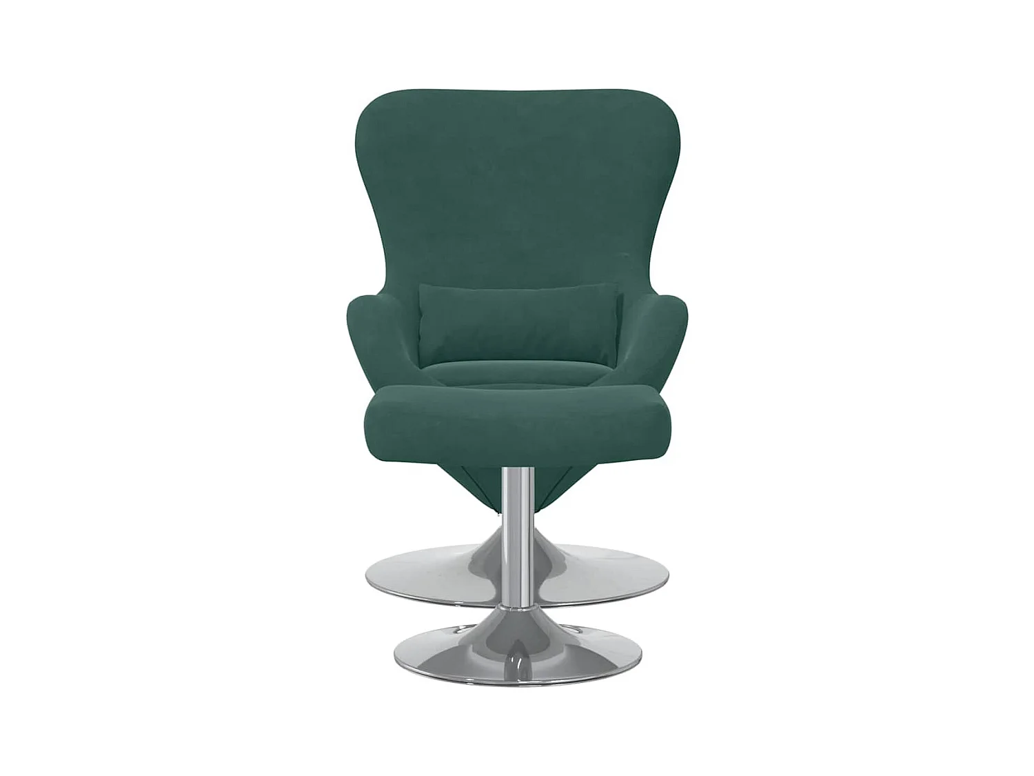 Silla de relax | Sillón Huevo con Puff Verde oscuro 63x73x90 cm Terciopelo SHL3898