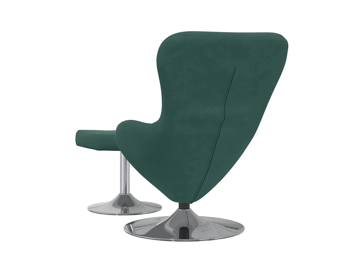 Silla de relax | Sillón Huevo con Puff Verde oscuro 63x73x90 cm Terciopelo SHL3898
