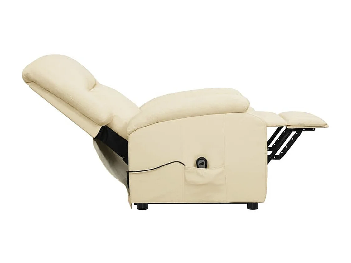 Poltrona elevatória couro artificial cor creme SHL478989