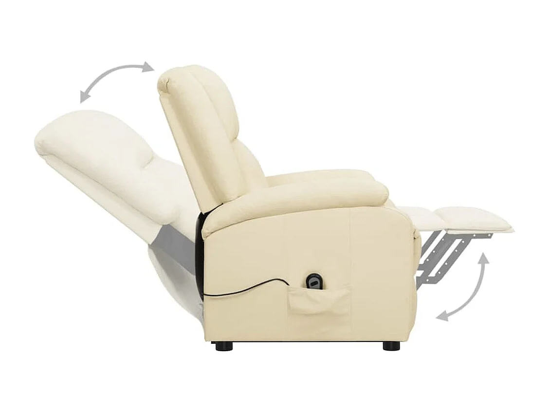 Poltrona elevatória couro artificial cor creme SHL478989