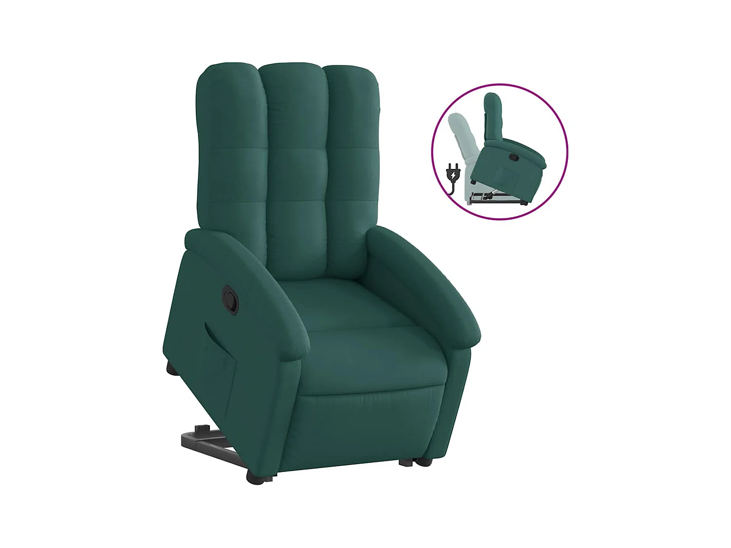Sillón de relax | Silla | Sillón reclinable elevable tela verde oscuro SHL3324
