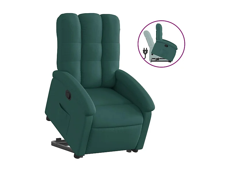 Fauteuil inclinable-Chaise de relax-Fauteuil salon vert foncé tissu SHL1783