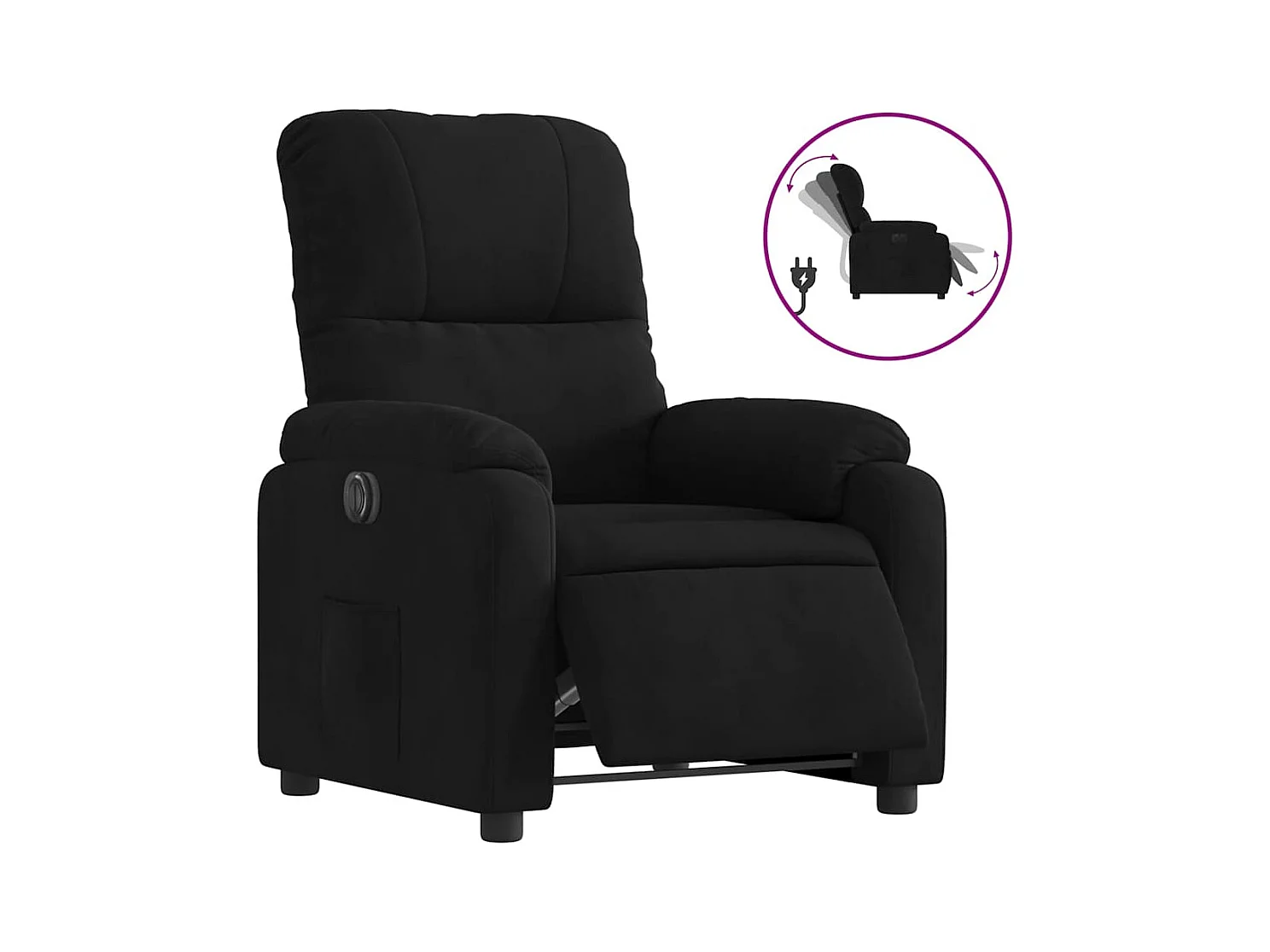Sillón de relax | Silla | Sillón reclinable eléctrico tela de microfibra negro SHL9539