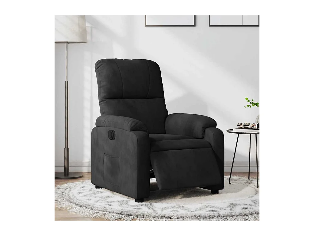 Sillón de relax | Silla | Sillón reclinable eléctrico tela de microfibra negro SHL9539
