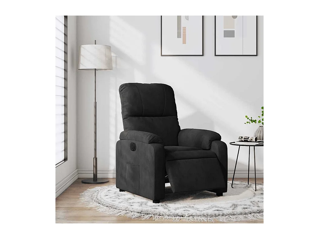 Sillón de relax | Silla | Sillón reclinable eléctrico tela de microfibra negro SHL9539
