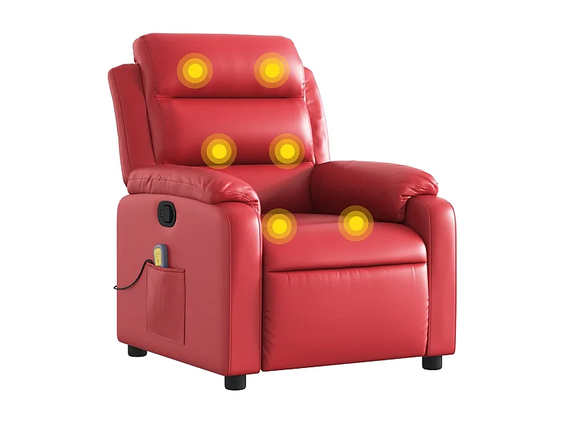 Sillón de salón | Silla | Sillón de masaje reclinable cuero sintético rojo SHL7776