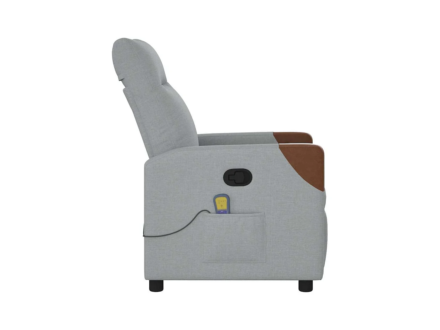 Sillón de relax | Sillón reclinable de masaje de tela gris claro SHL4744