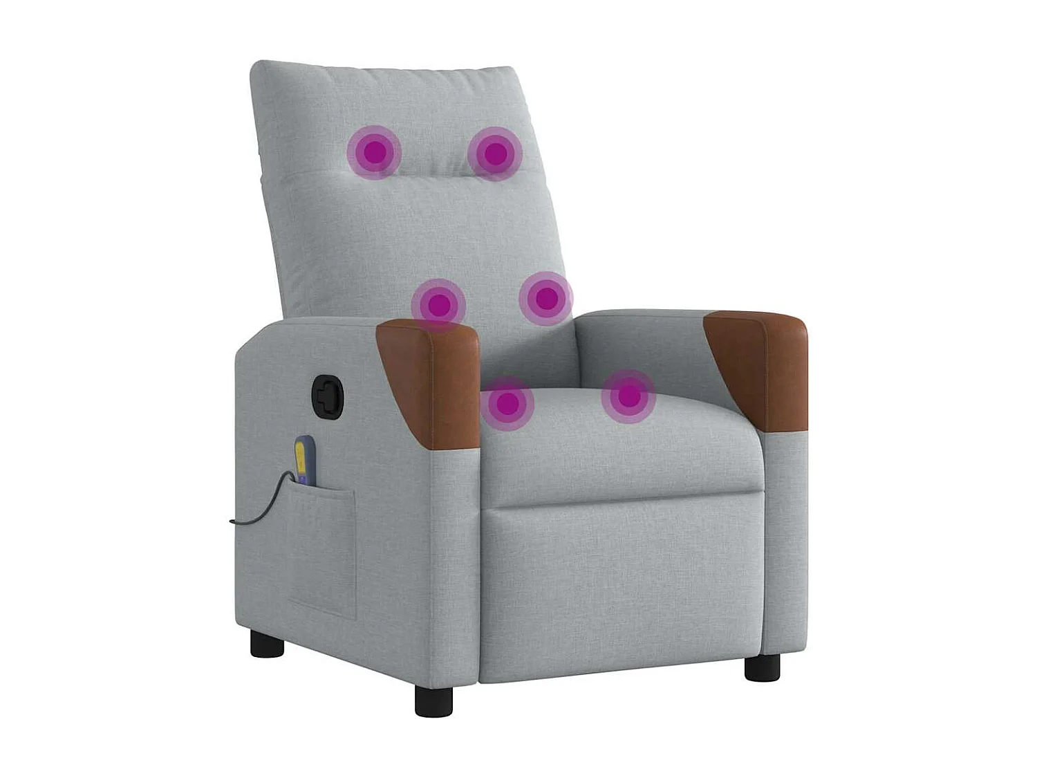 Fauteuil inclinable-Chaise de relax-Fauteuil de Massage Gris clair Tissu SHL3254