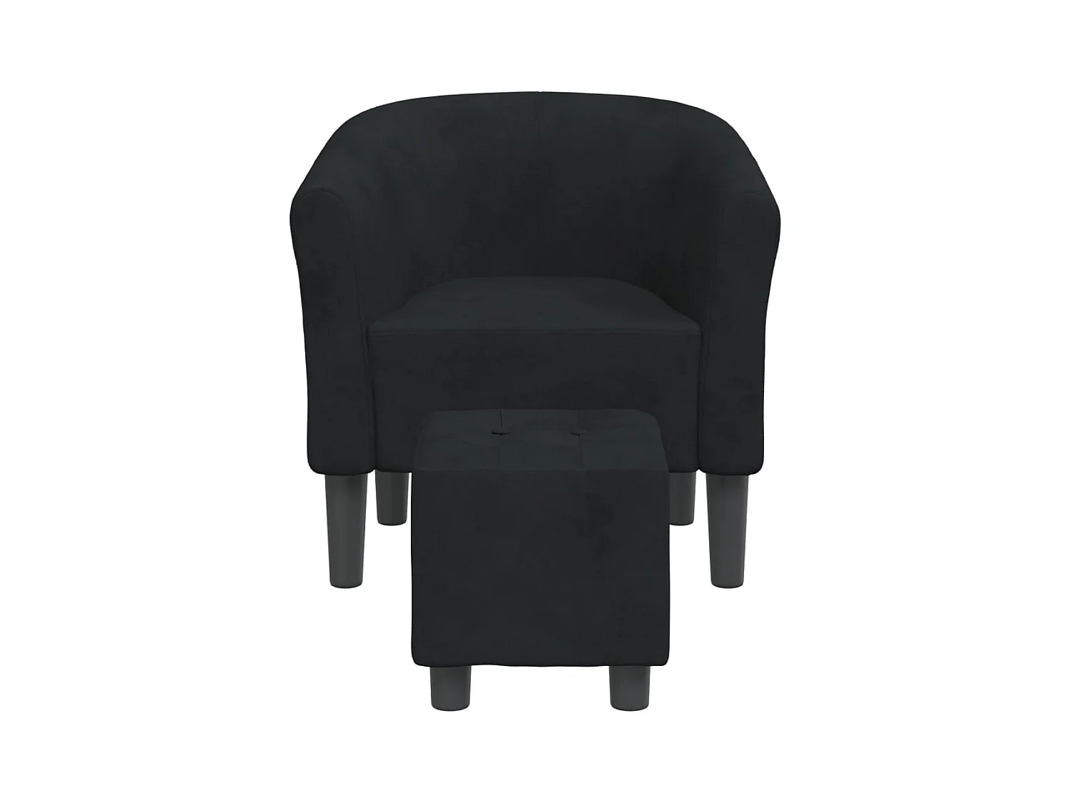 Sillón de salón | Silla de relax con taburete terciopelo negro SHL5514