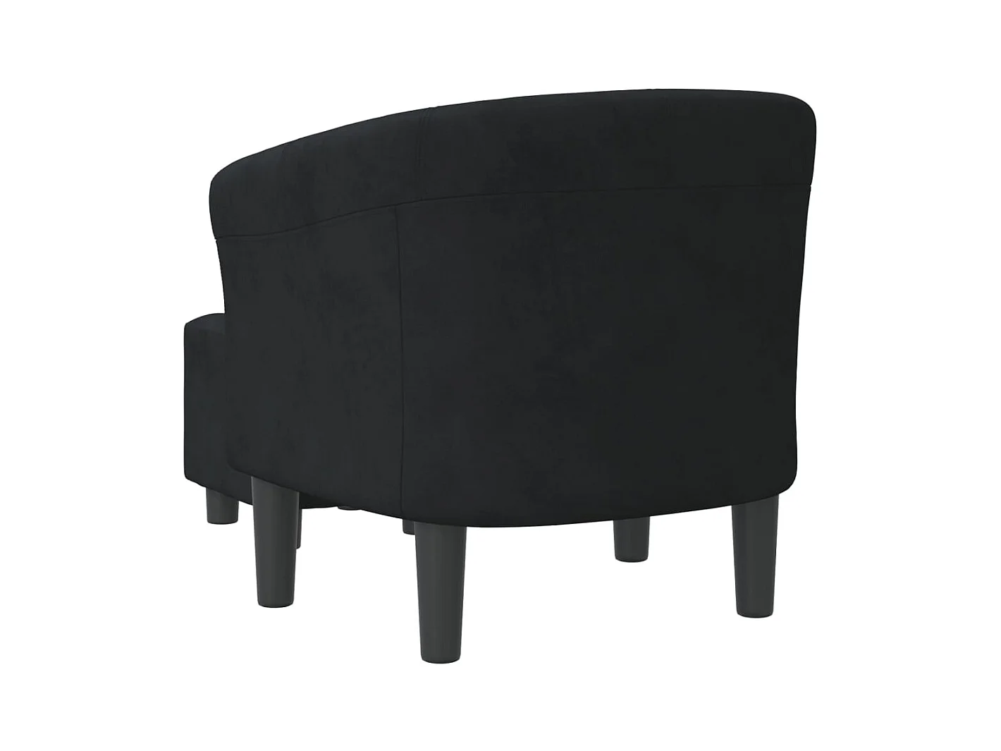 Sillón de salón | Silla de relax con taburete terciopelo negro SHL5514