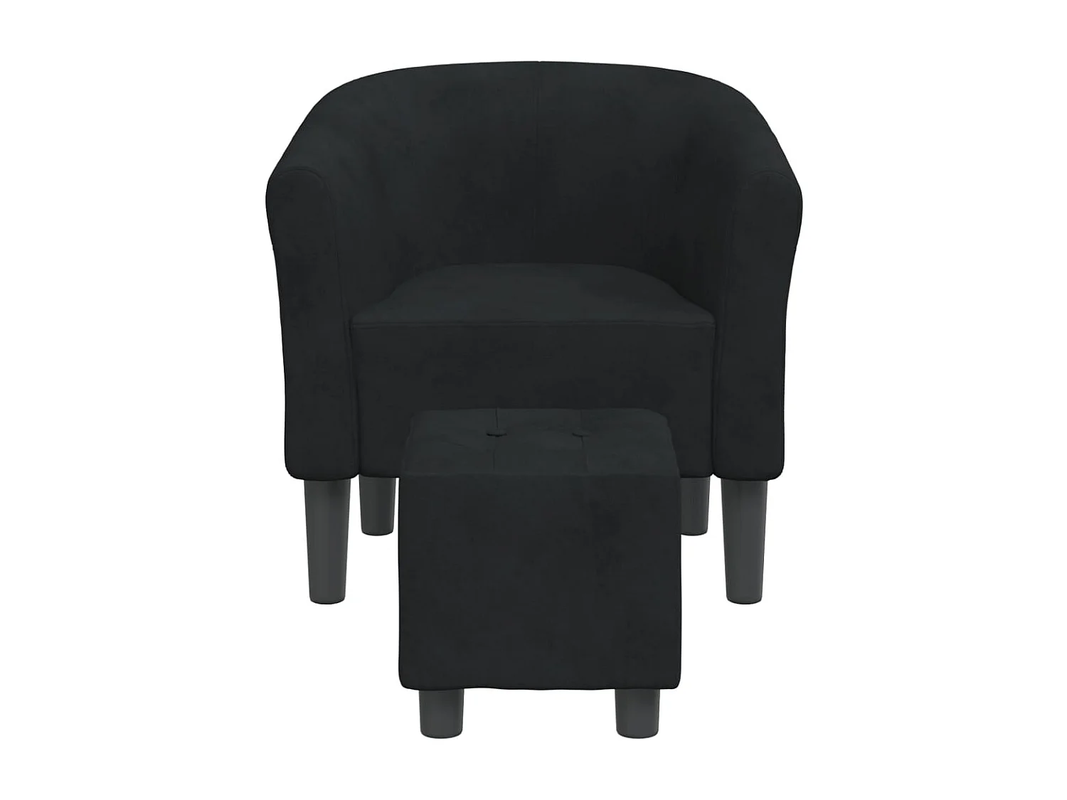 Relaxsessel | Clubsessel mit Fußhocker Schwarz Samt SHL4395