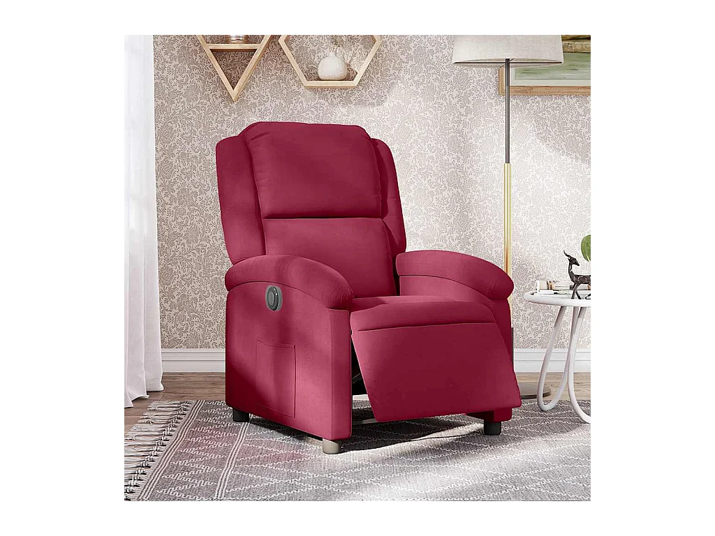 Sillón de relax | Silla | Sillón reclinable eléctrico de terciopelo rojo tinto SHL7919