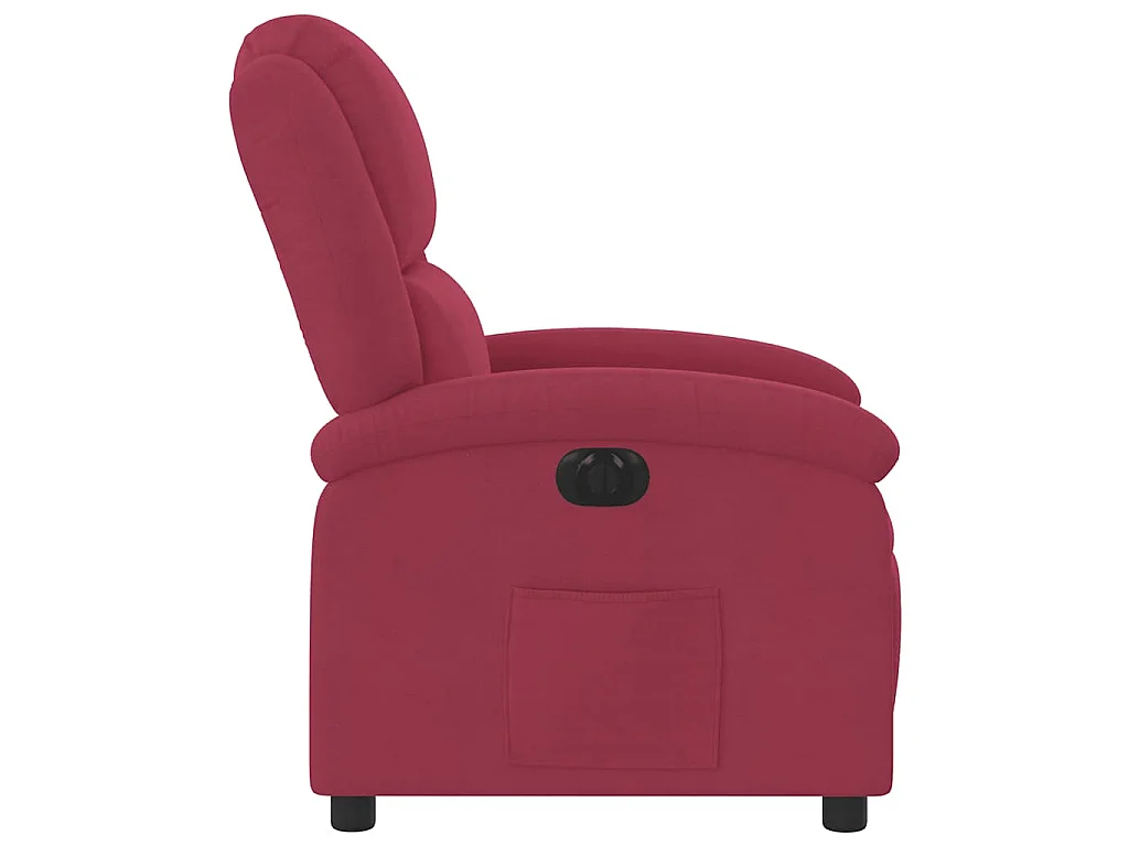 Fauteuil inclinable électrique-Chaise de relax-Fauteuil salon rouge bordeaux velours SHL5435