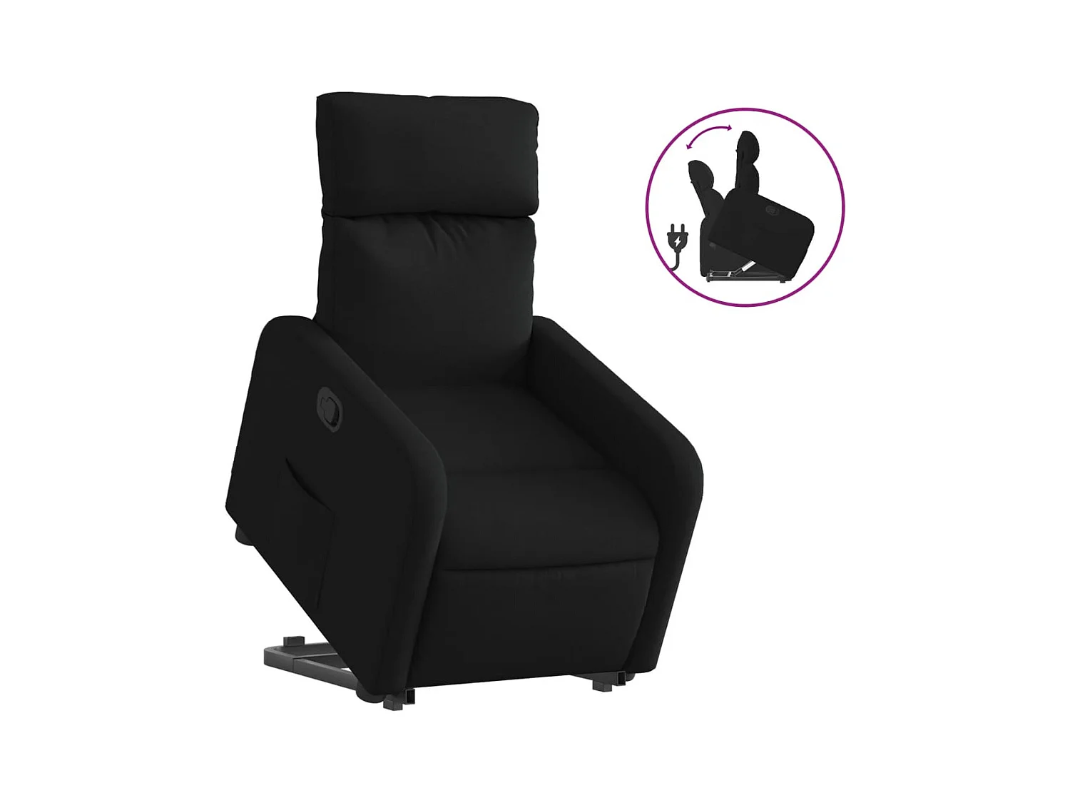 Sillón de relax | Silla | Sillón reclinable elevable tela negro SHL4038