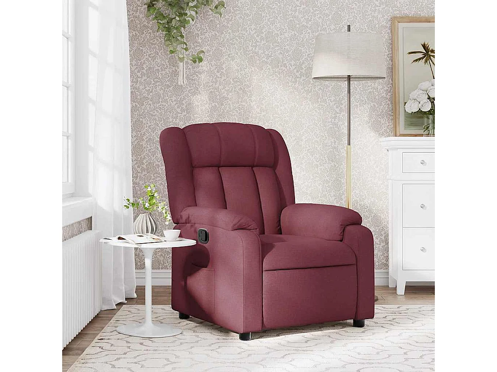 Relaxsessel | Lounge Sessel für Wohnzimmer Weinrot Stoff SHL6094