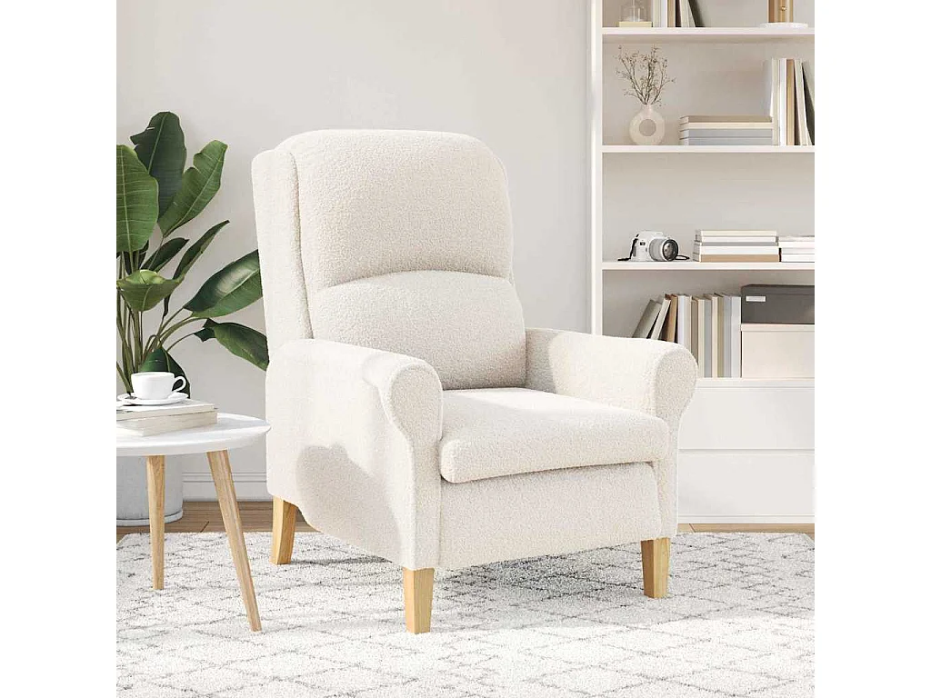 Fauteuil de Salon-Chaise de relax Crème 76x94x102 cm tissu SHL5046