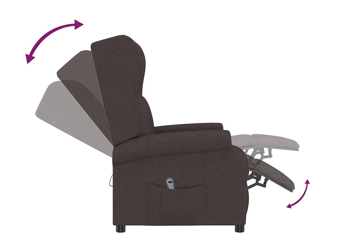 Fauteuil inclinable électrique-Chaise de relax à oreilles marron foncé tissu SHL3372