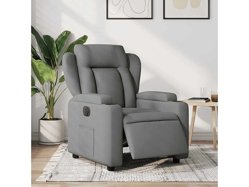 Relaxsessel Elektrisch | Lounge Sessel indoor Dunkelgrau Stoff SHL38003