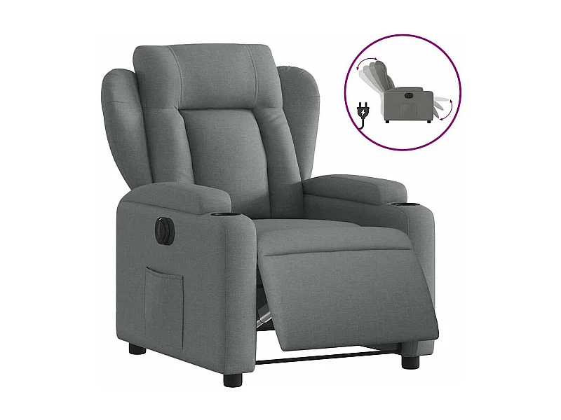 Relaxsessel Elektrisch | Lounge Sessel indoor Dunkelgrau Stoff SHL38003