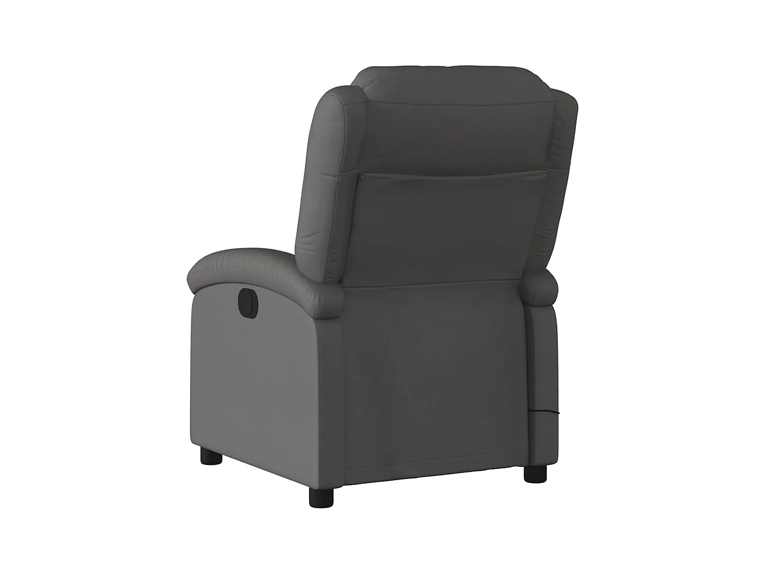 Sillón de relax | Sillón reclinable de masaje cuero auténtico gris SHL7915