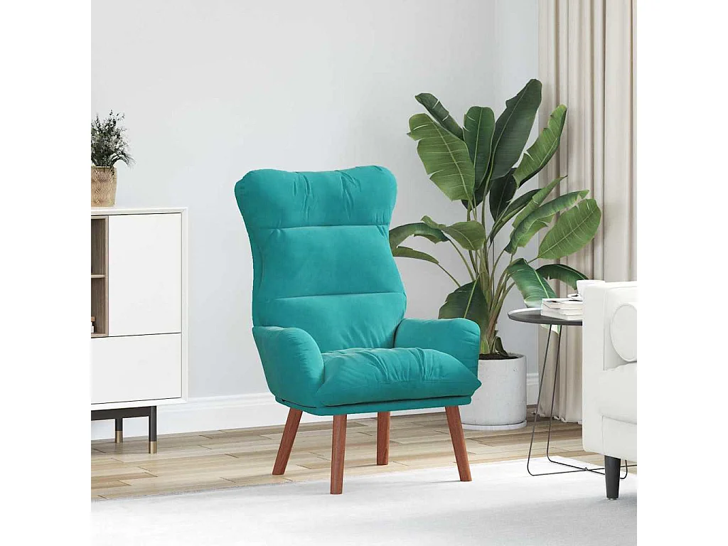 Relaxstoel | Ontspanningsstoel Turquoise 69 x 74 x 93 cm Fluweel