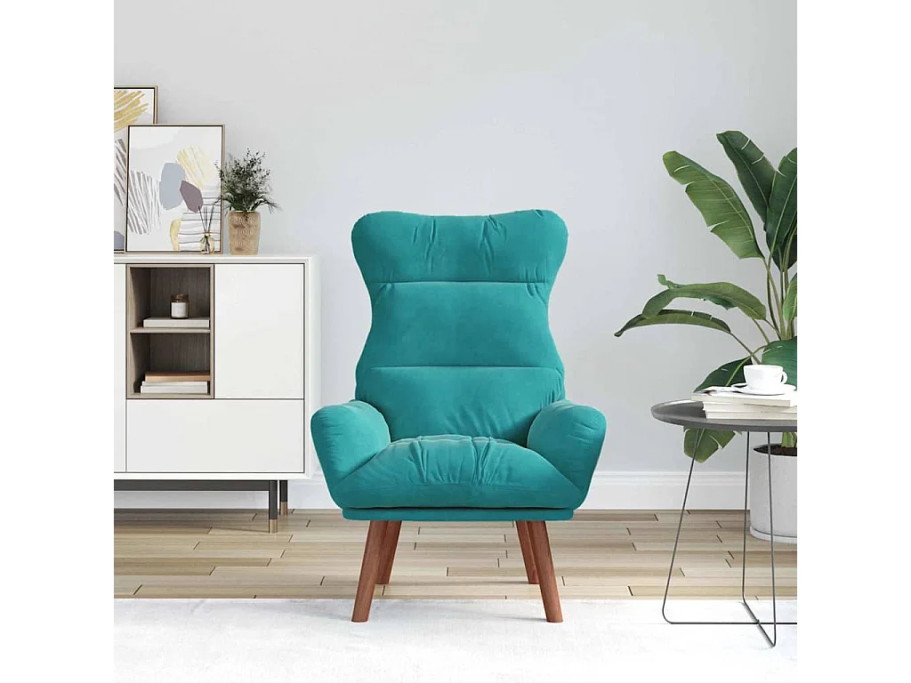 Relaxstoel | Ontspanningsstoel Turquoise 69 x 74 x 93 cm Fluweel