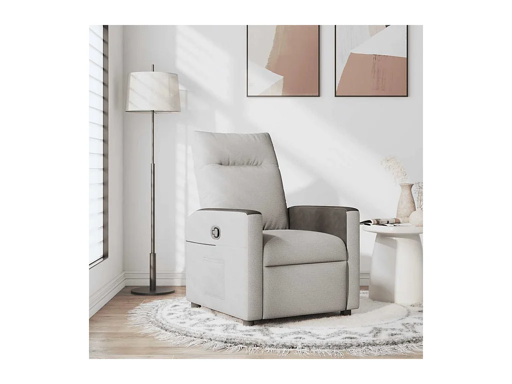 Sillón de relax | Sillón reclinable de tela gris nube SHL7535