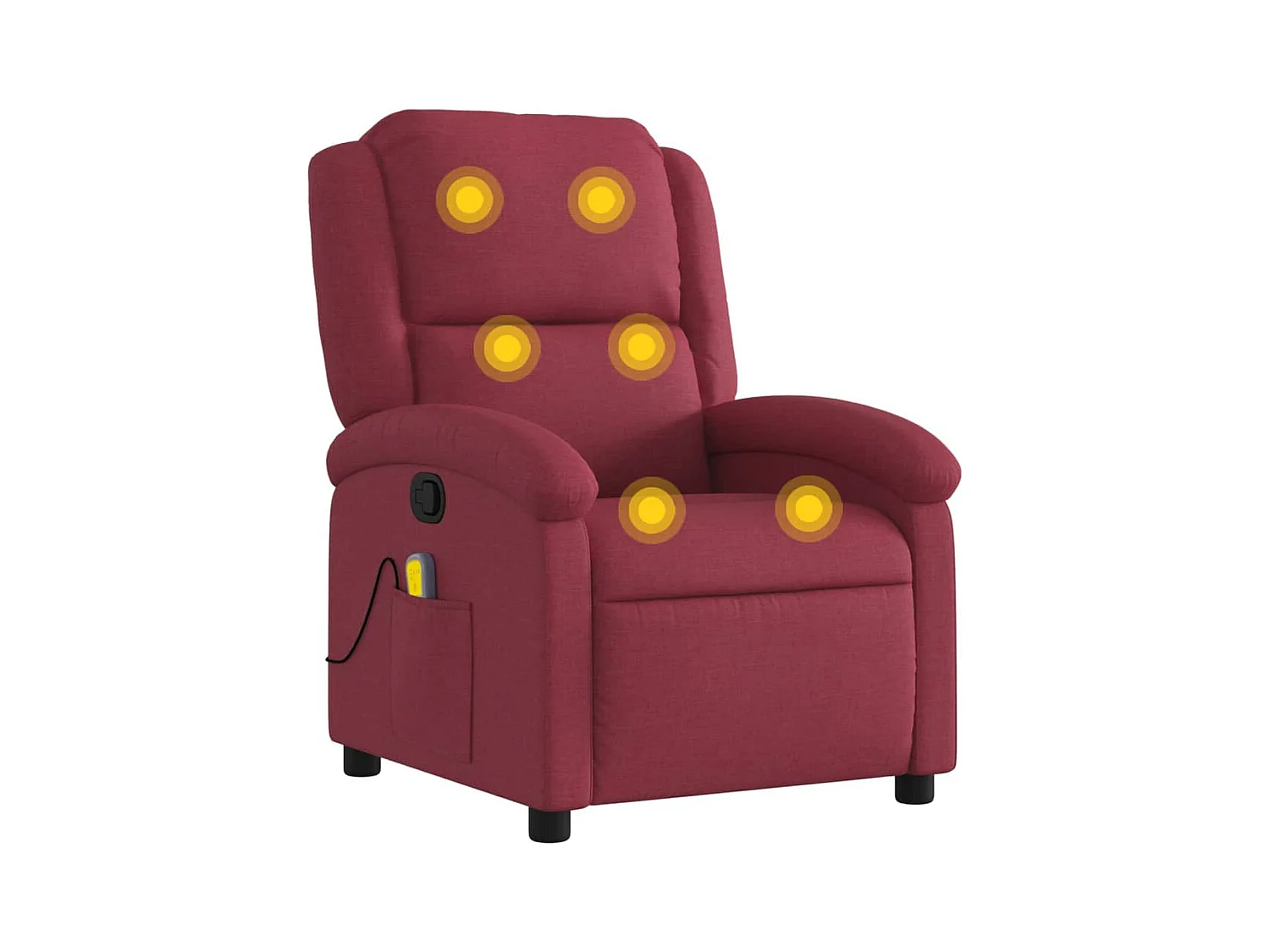 Fauteuil inclinable-Chaise de relax-Fauteuil de Massage Rouge bordeaux Tissu SHL3224