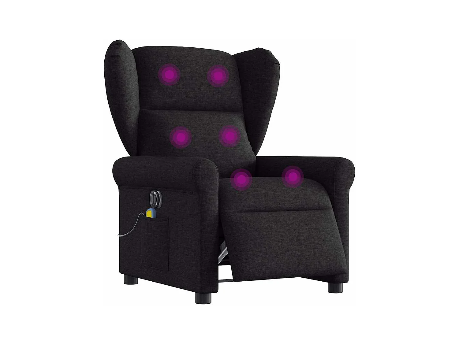 Sillón de relax | Sillón reclinable de masaje eléctrico tela negro SHL6820
