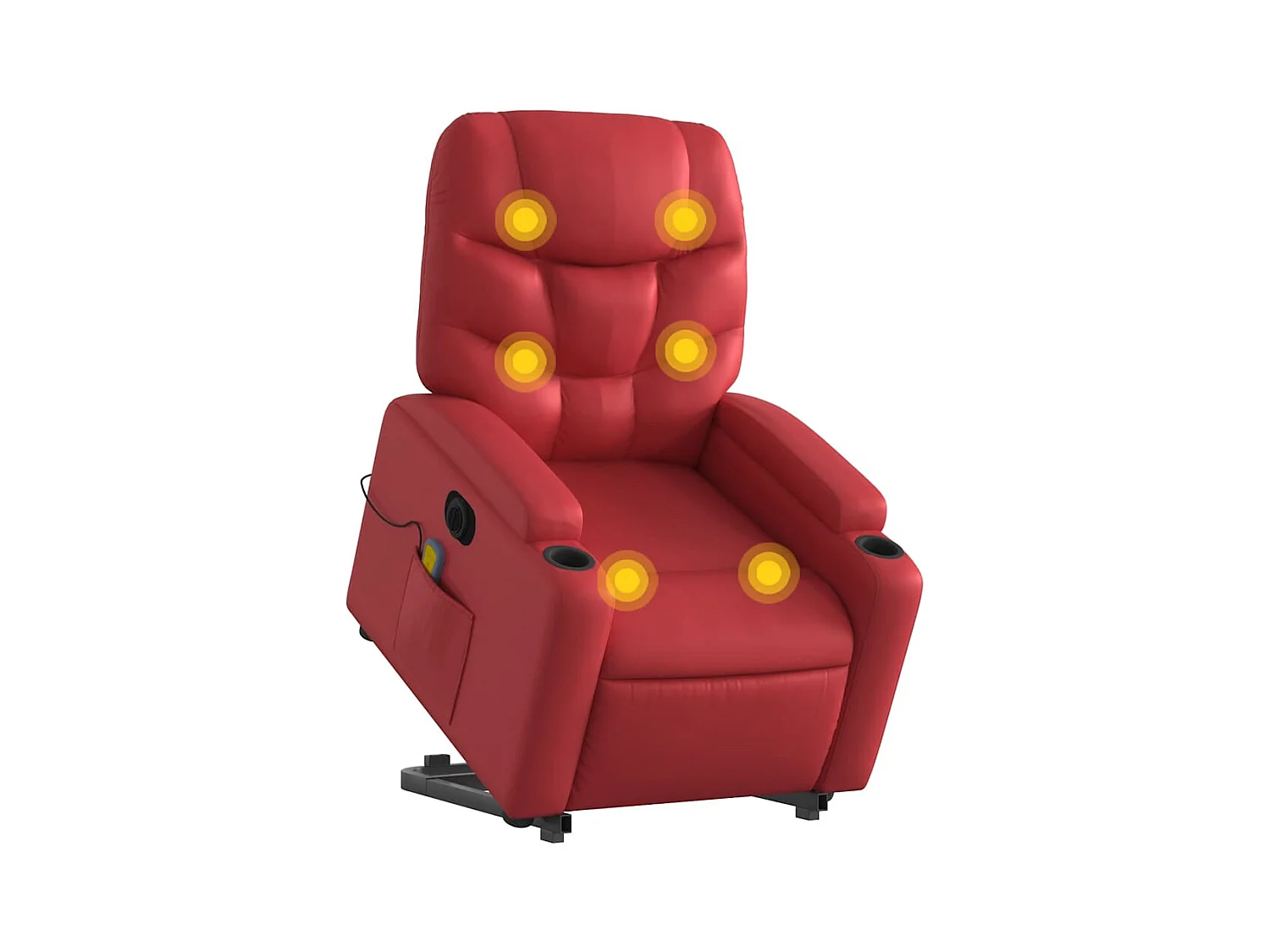 Sillón de salón | Silla | Sillón de majaje elevable eléctrico cuero artificial rojo SHL6961