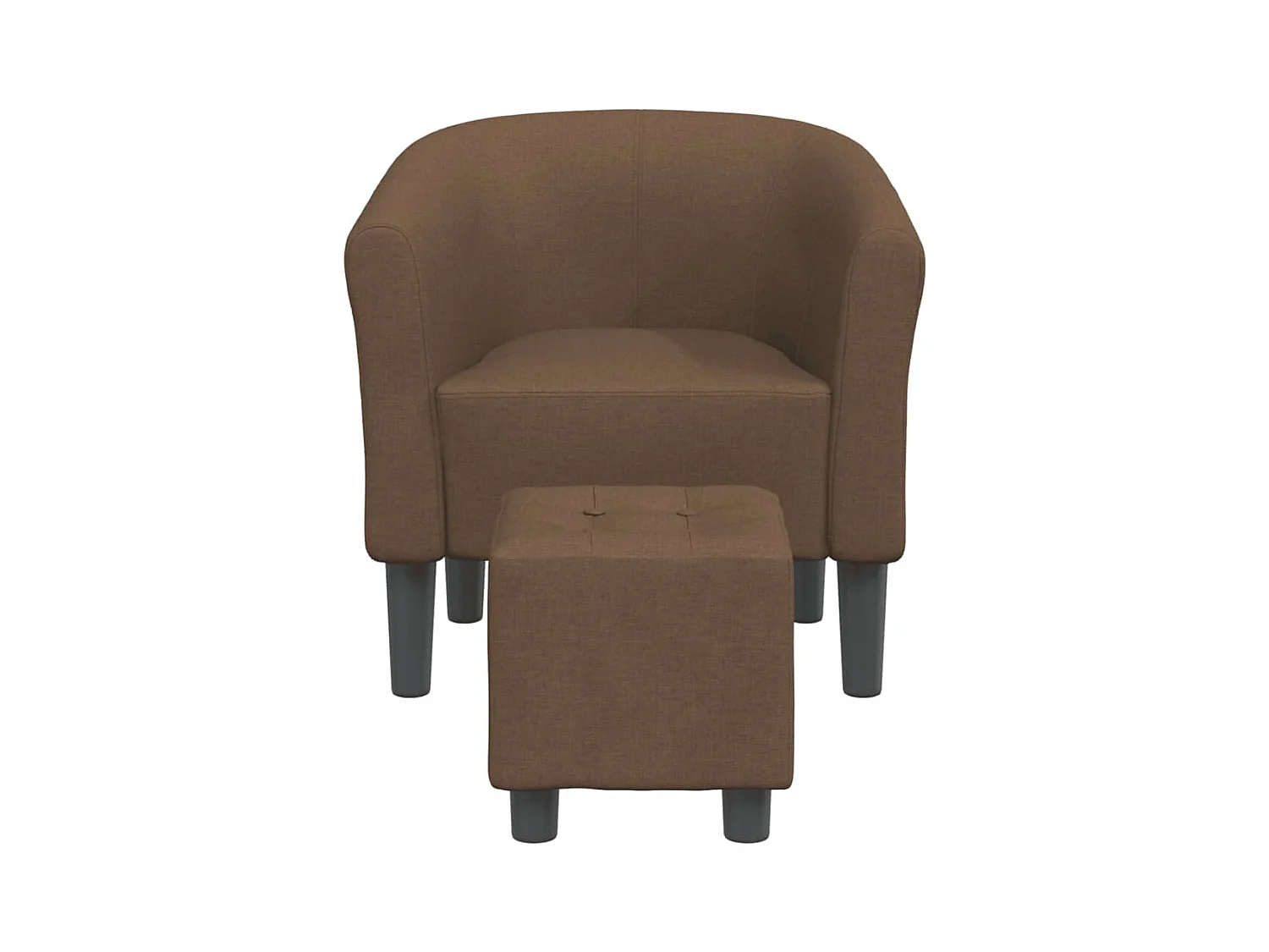 Sillón de salón | Silla de relax con taburete tela marrón SHL2163