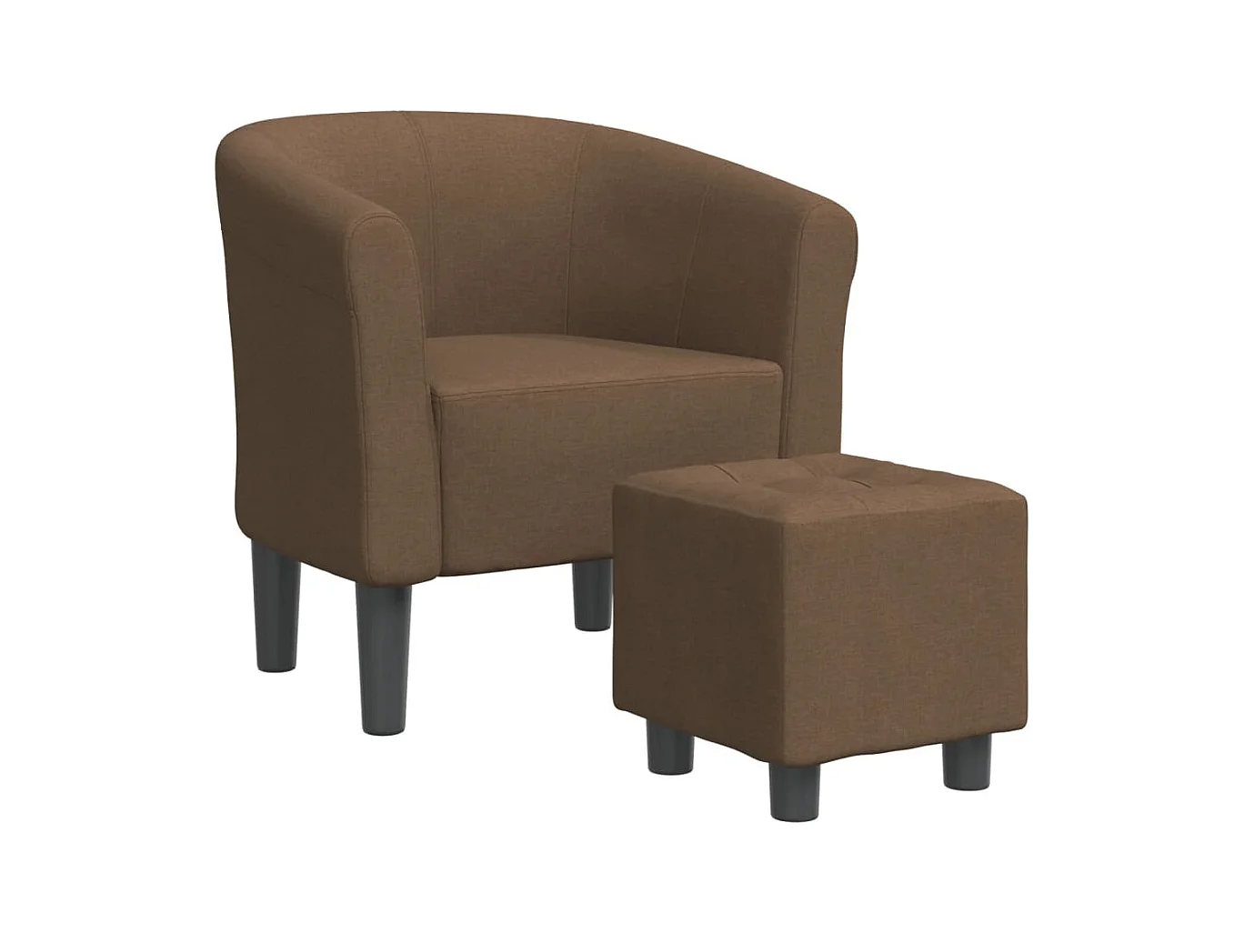 Fauteuil de Salon-Chaise cabriolet avec repose-pied marron tissu SHL1684