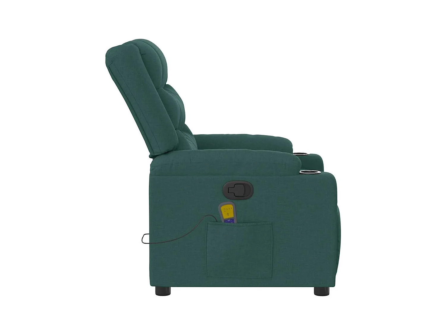 Fauteuil inclinable-Chaise de relax-Fauteuil de Massage Vert foncé Tissu SHL3553
