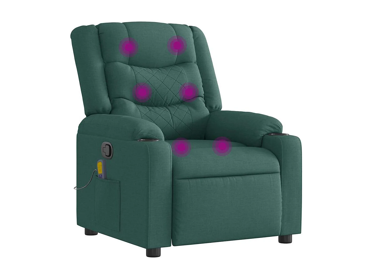 Fauteuil inclinable-Chaise de relax-Fauteuil de Massage Vert foncé Tissu SHL3553
