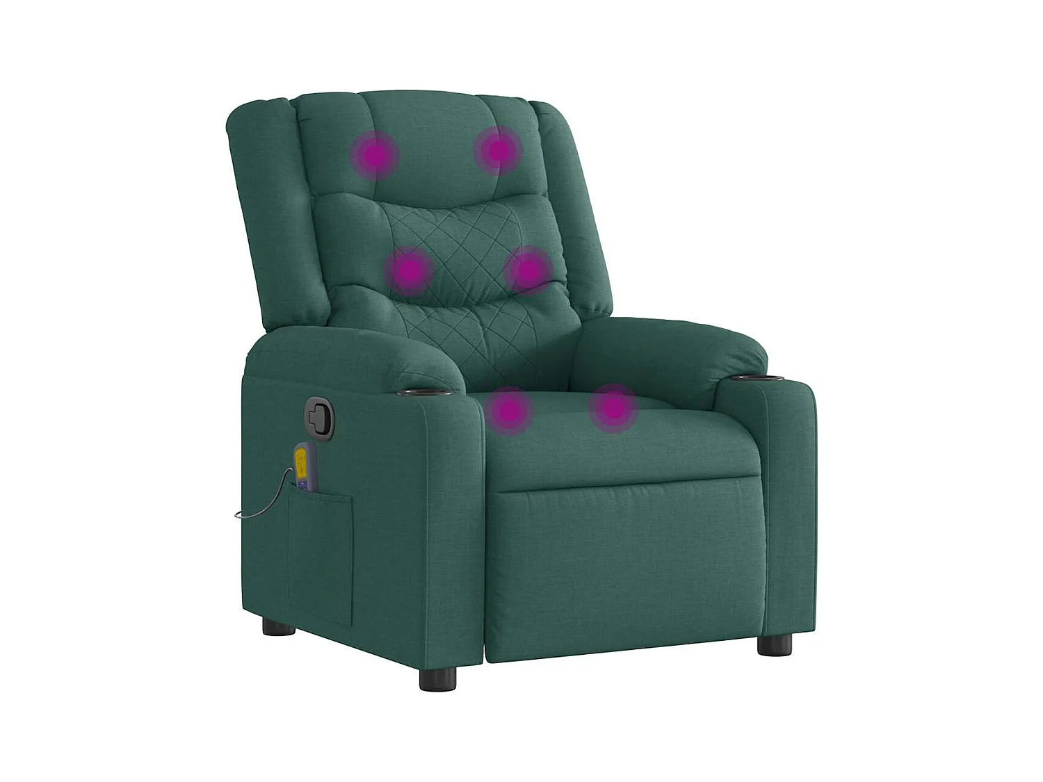 Sillón de salón | Silla | Sillón de masaje reclinable de tela verde oscuro SHL3313