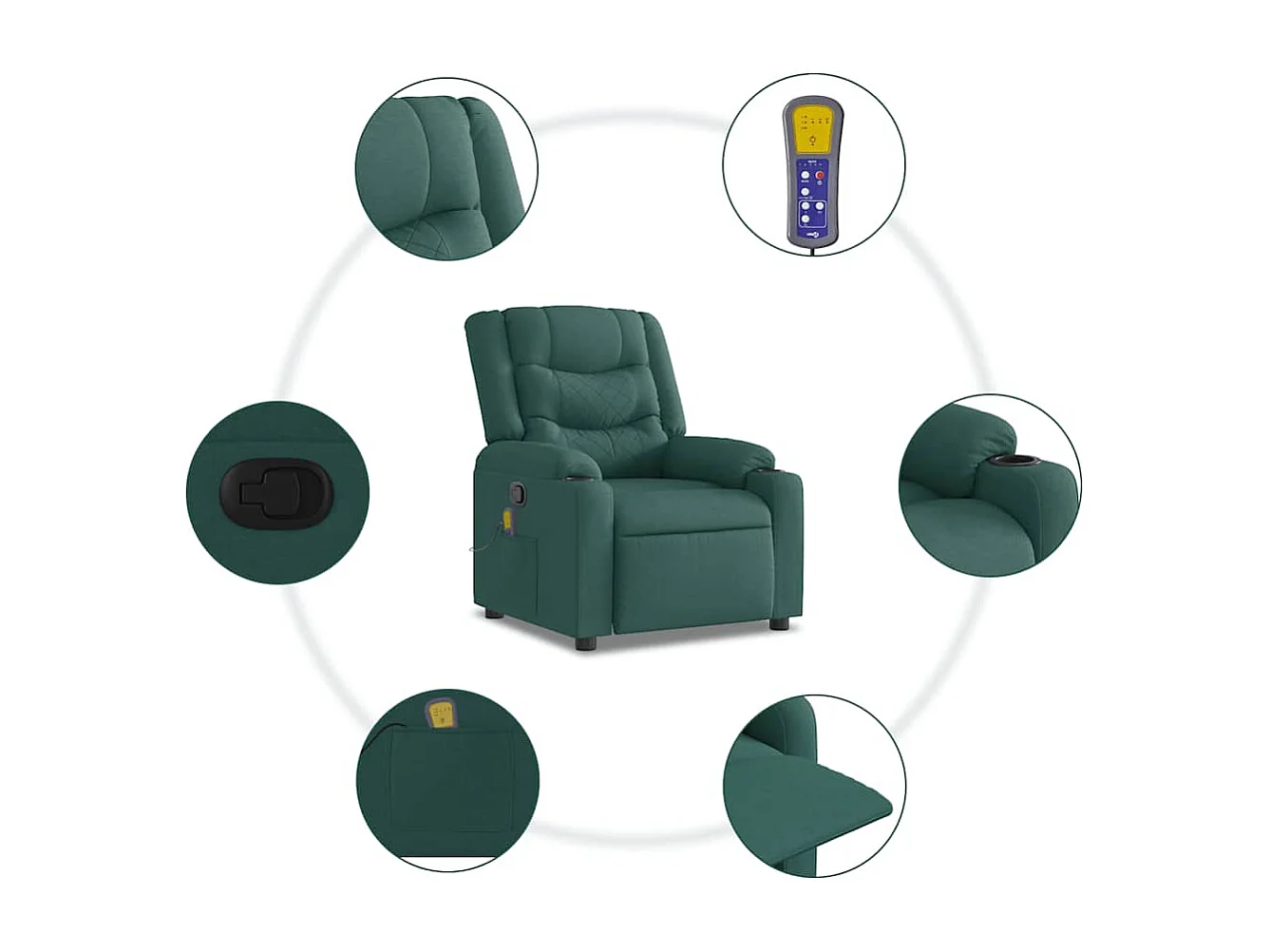 Relaxsessel | Massagesessel Dunkelgrün Stoff SHL88593