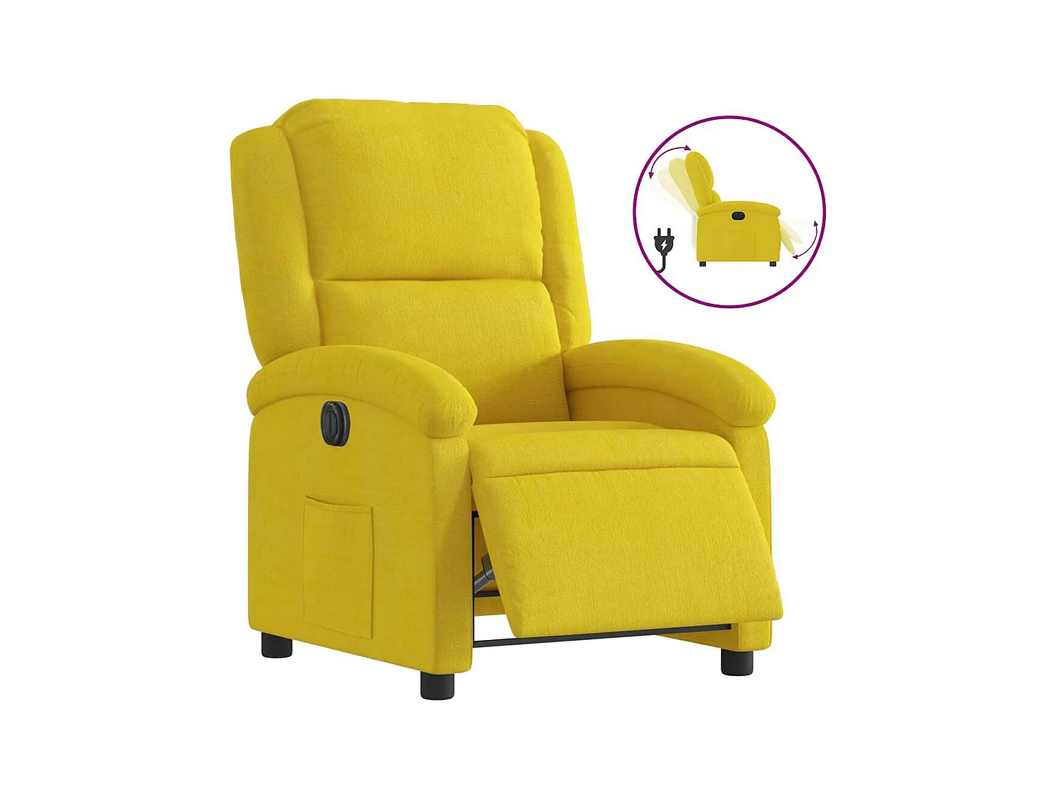 Fauteuil inclinable électrique-Chaise de relax-Fauteuil salon jaune velours SHL1060