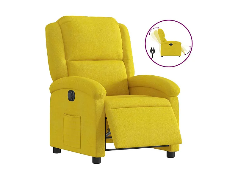 Fauteuil inclinable électrique-Chaise de relax-Fauteuil salon jaune velours SHL1060