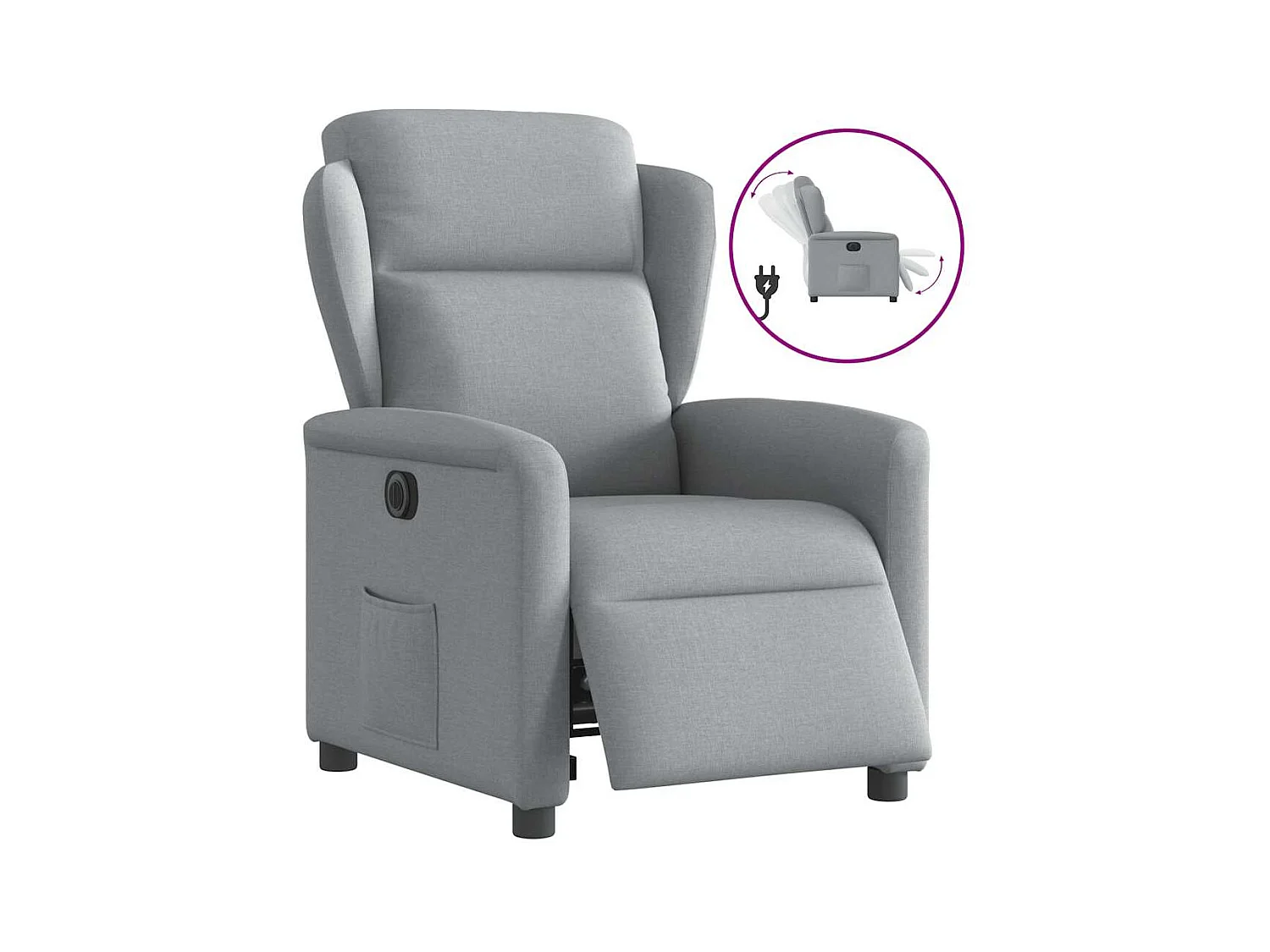 Sillón de relax | Silla | Sillón reclinable eléctrico tela gris claro SHL8719