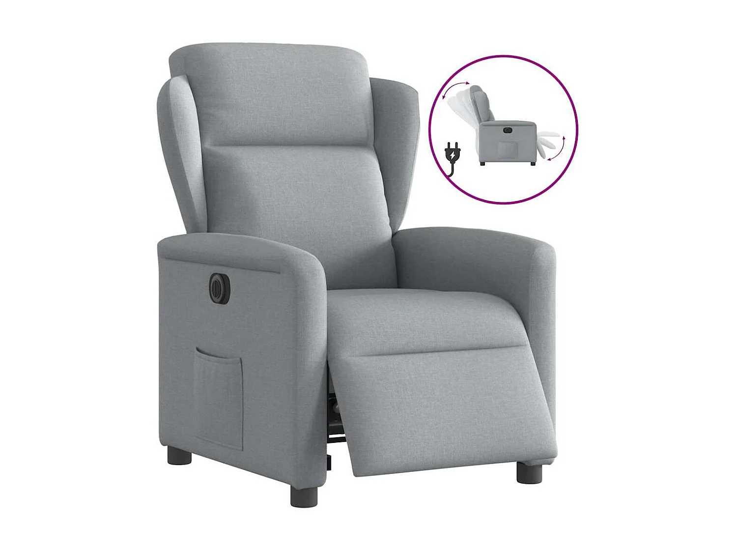 Sillón de relax | Silla | Sillón reclinable eléctrico tela gris claro SHL8719