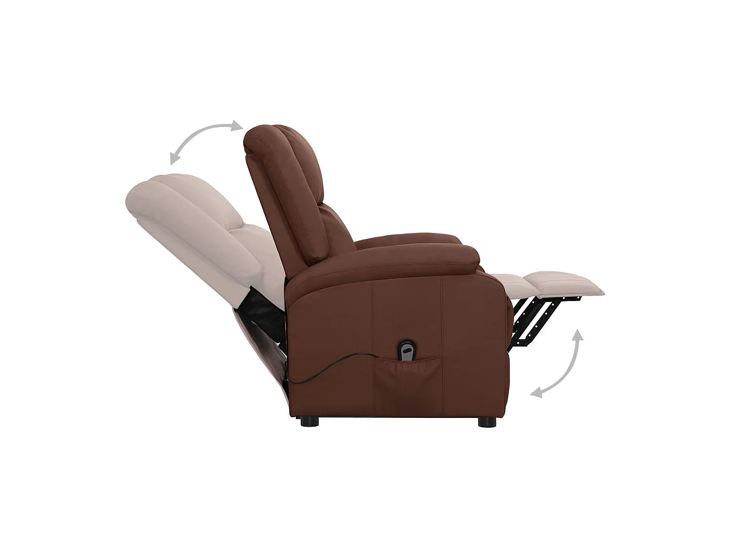 Poltrona elevatória couro artificial castanho SHL272672