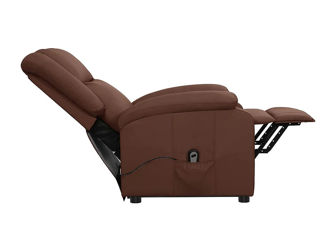 Poltrona elevatória couro artificial castanho SHL272672